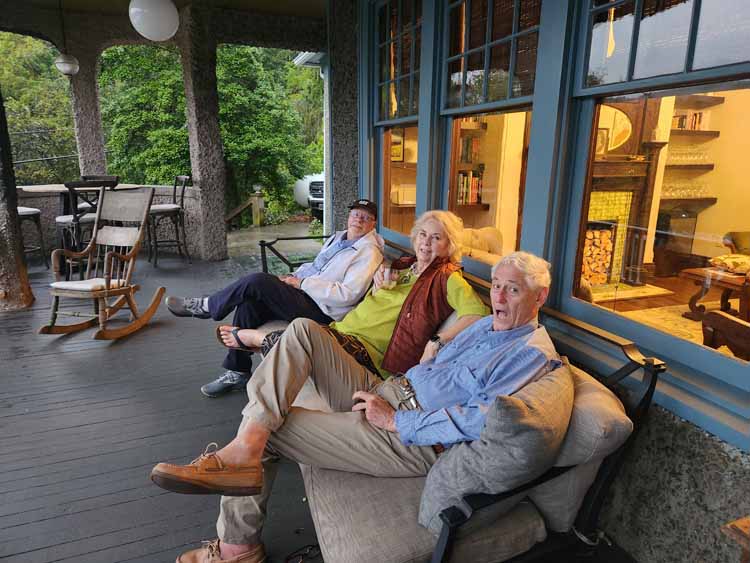 group on porch